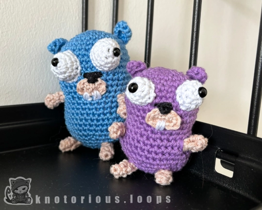 U a fan of the cute lil' Go Gopher? Peep my free low-sew pattern to crochet your own iconic mascot of the Go programming language as Amigurumi in 2 sizes! U a fan of the cute lil' Go Gopher? Peep my free low-sew pattern to crochet your own iconic mascot of the Go programming language as Amigurumi in 2 sizes!